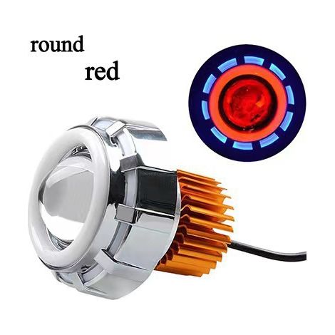 Motorradscheinwerfer – LED-Linsendesign, ultrahelles Stroboskoplicht mit Doppelring- und Angel-Eye-Effekt, Fokus- und Ringfunktionen, eine Einheit. (1/5)
