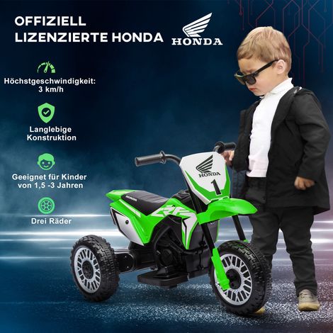 Moto électrique enfant Honda, 3 km/h, effets sonores, pour 18-36 mois, vert (1/5)