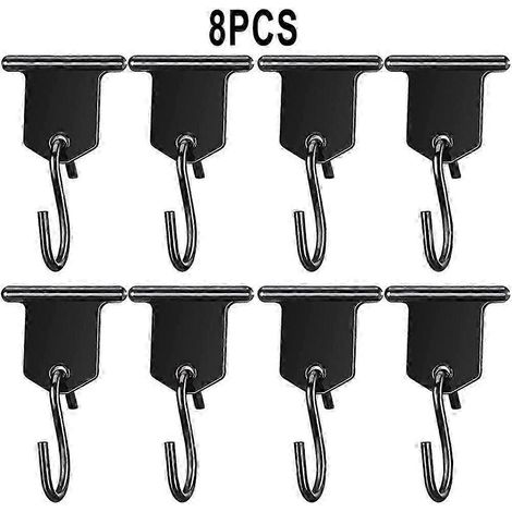 Lot de 8 crochets universels pour auvent, camping-car, caravane, support lumineux, accessoires auto, gris et blanc (1/4)