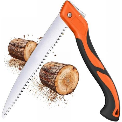 265 mm, Scie à Elaguer, Scie Pliante avec Poignée Antidérapante, Outils Portatifs pour Emondage, Couper Bois, Jardin, Camping, Buissonnerie, Travail du Bois (1/5)