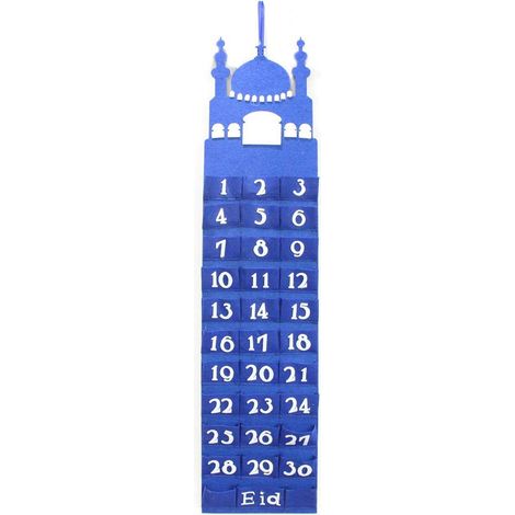 Calendario Colgante Para Ramadán - Bolsa De Almacenamiento Con Contador Regresivo - Material Fieltro - 1 Unidad (1/5)