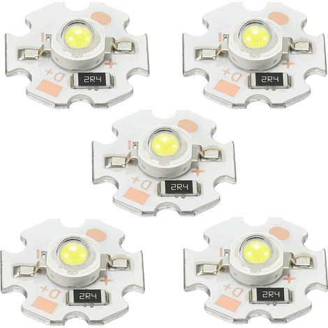 Confezione da 25 LED ad alta potenza 5V 1W 200LM, chip SMD, bianco caldo 3000-3200K, per illuminazione domestica, studio, esposizione, illuminazione alimentare e faretti