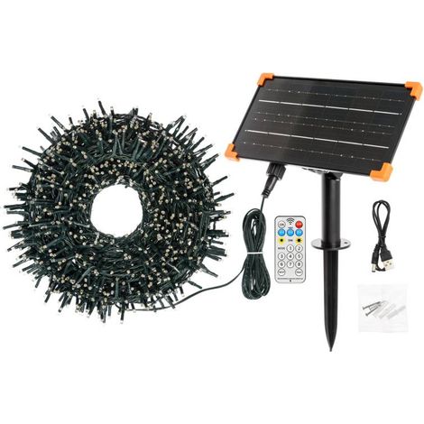 Guirlande lumineuse solaire BOA 20M 1000 LED blanc chaud câble vert SMART Connect  Lotti