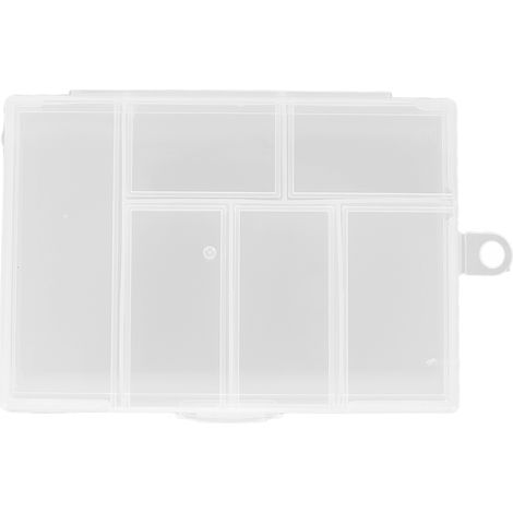 Boîte de rangement transparente 6 alvéoles avec couvercle étanche pour perles, bijoux et loisirs créatifs DIY (1/5)