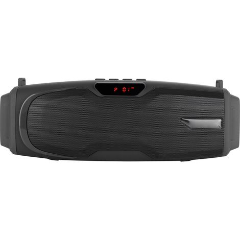 Leistungsstarker, tragbarer Bluetooth-Lautsprecher mit tiefen Bässen, Display und Mikrofon, schwarz (1/5)
