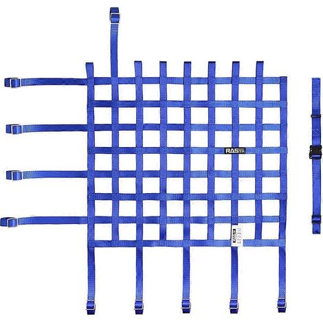 Kit de fixation pour filet de fenêtre de voiture de course, accessoire auto, noir/rouge/bleu, 1 filet de fenêtre 60 x 60 x 2,5 cm, bleu (1/5)