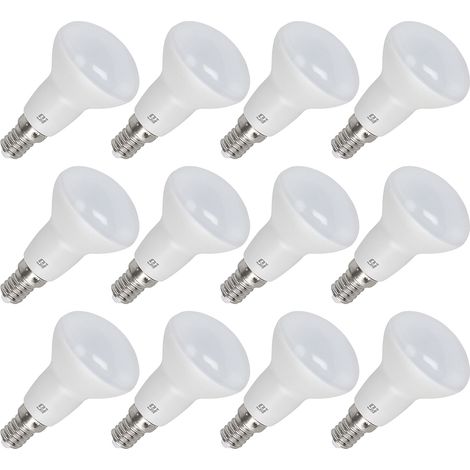 ORION91 Pack x 12 unidades Bombilla LED R50 E14 Reflectora 5w (=40w) 470lm Blanco Cálido 3000k 25000h Foco Iluminación Aplique Lámpara Bombilla - Nine&One Premium 9&1