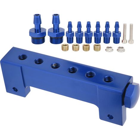 Universeller 6-Port-Vakuumverteiler 1/8" NPT, blau (1/5)