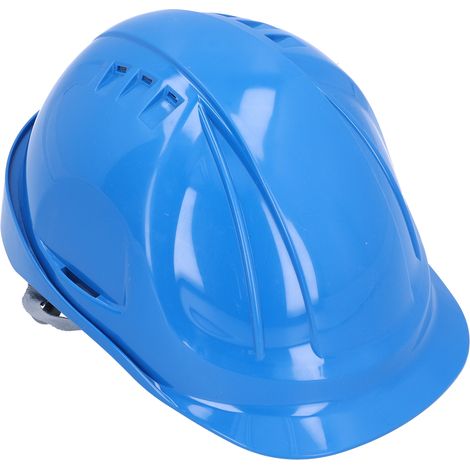 Casque de chantier bleu respirant en ABS, réglable, antichoc et confortable pour les chantiers de construction (1/5)