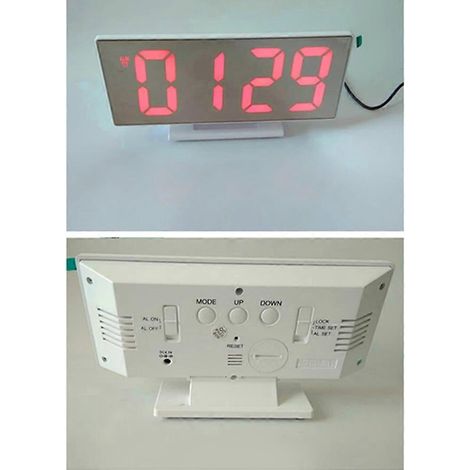 Horloge raffinée, horloge à faible luminosité, horloge à grand écran, taille 3, blanche. (1/5)