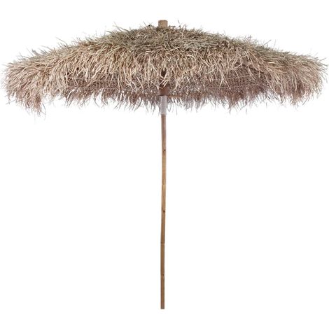 Sombrilla de bambú con techo de hoja de plátano 210 cm 020008581 (1/4)