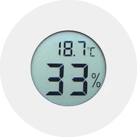 Mini thermomètre/hygromètre rond – LCD multicolore – testeur température/humidité – intérieur – blanc (1/5)