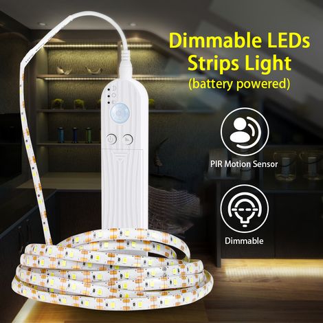 Bande lumineuse LED à intensité variable avec détecteur de mouvement PIR, 0,5 m, 30 LED, pour TV, ordinateur, bureau, éclairage décoratif de la maison et de la cuisine (1/3)