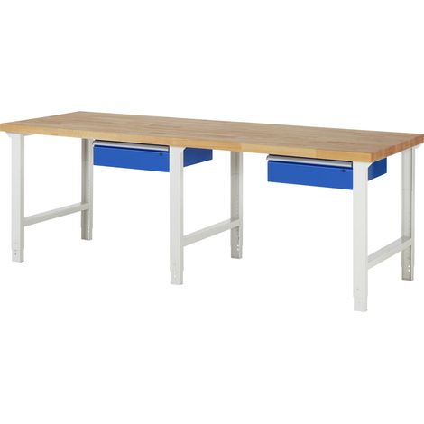 Rau Werkbank höhenverstellbar 7001A1, B2500xT900xH790-1140mm, 1x Schublade-TA (1/5)