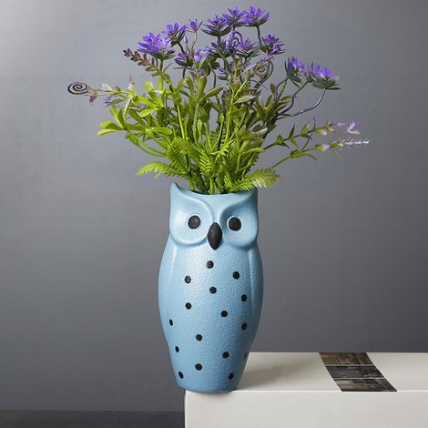 Fleurs séchées de gypsophile de luxe avec vase : Composition florale créative pour le salon, vase en porcelaine blanche, ornement de table en céramique, gypsophile blanche (1/5)