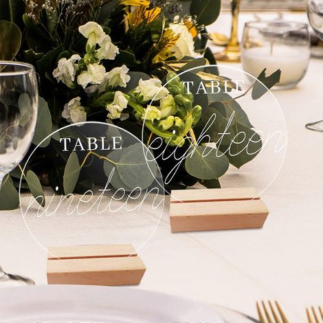 Panneaux de table de mariage avec base en bois, décoration de fête, panneau de numéro de réunion commerciale - BT053 (1/4)