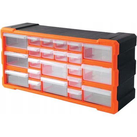 Organizzatore modulare per officina con 18 cassetti, da parete, 25x49 cm (1/5)