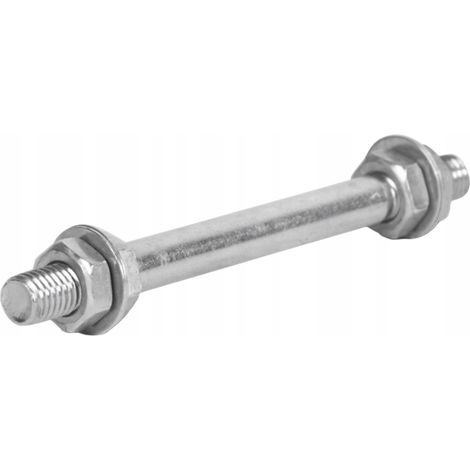 Kit asse per ruota carriola 120 mm in metallo con vite M12