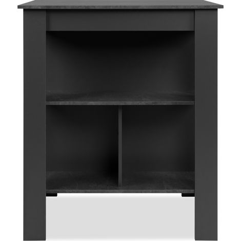 Table de bar 92x68x106 cm avec étagères anthracite et ardoise (1/5)