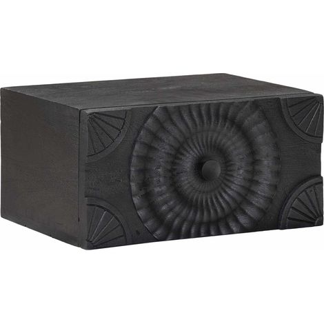 vidaXL Handmade Bedside Cabinet Black 40 x 30 x 20 cm Solid Mango Wood
