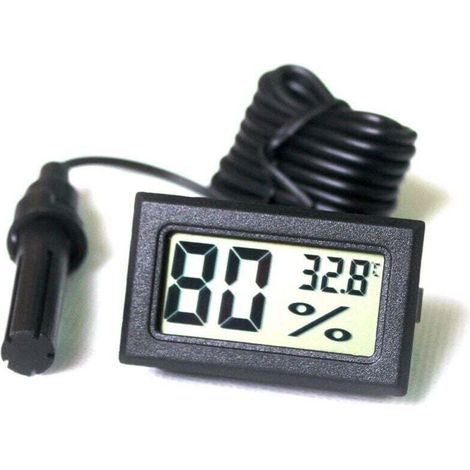 YMYNY LCD Tuner Numérique Intégré Thermomètre Hygromètre avec Sonde Externe pour Couveuse Aquarium Volaille Reptile Noir