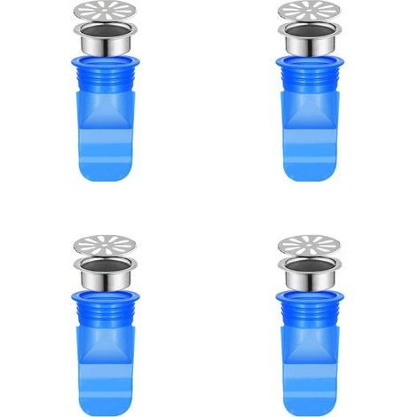 Siphon sol silicone évier Bain évier Bouchons de Vidange Bouchon d'évier multifonction Baignoire Bouchon pour tubes Tuyaux dans salle bain Toilette Drain plancher Joint Resist Smell Bugs 4 pièce (1/5)