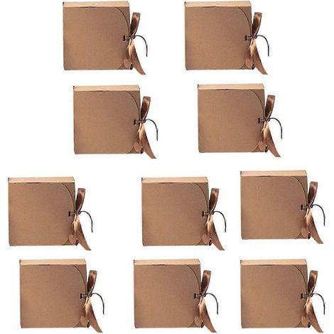 10 Geschenkboxen aus Papier – ideal als Geschenkverpackung, für Brautjungfern, als Geschenkboxen für Abschlussfeiern, Geburtstage, Partys oder zum Vatertag.-Brown 16.5cm (1/5)