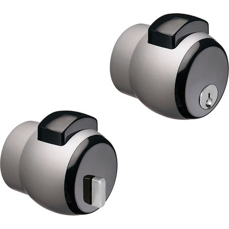 Pomolo Premi Apri Verniciato Meroni Nova N 13 Argento Pulsante Nero