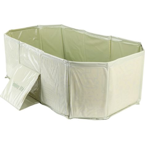 Baignoire pliable pour enfants, grande baignoire portable pour bébé avec bouchon de vidange, facile à nettoyer et verte (1/5)