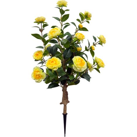 Árbol artificial verde de 88 cm, camelia artificial, decoración floral artificial, plantación en el suelo, árbol de equilibrio (1/4)