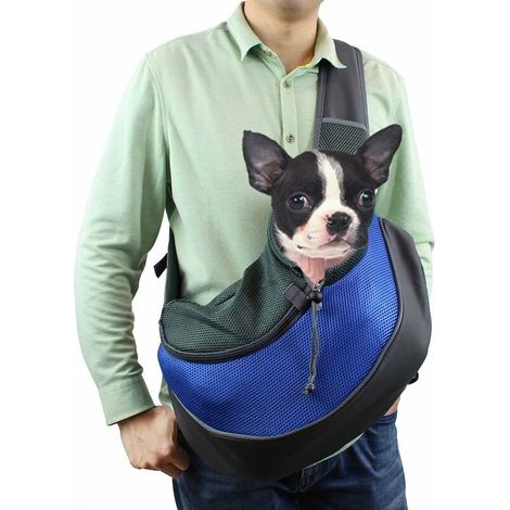 Pet Dog Sling Carrier, Hands Free Side Pet Sling Carrier, Portable Lightweight Breathable Mesh Outdoor Travel Chest Carrier Bag for Pet Puppy Dog Cat (s)-A (1/5)