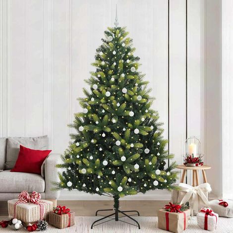 Árbol de Navidad Artificial Plegable 300 LEDs Verde 240 cm (1/5)
