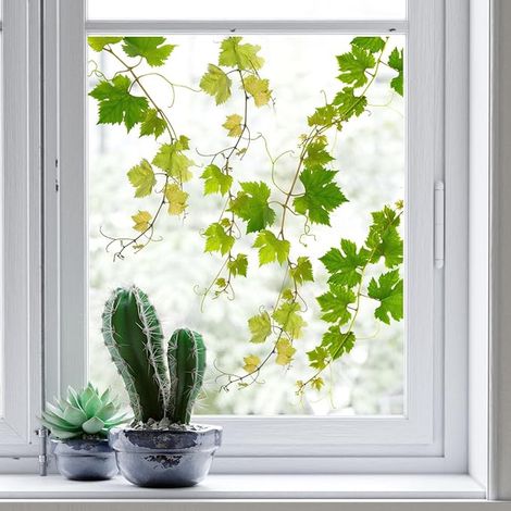 Stickers Fenetre Feuilles de Vigne Vertes - Autocollant Fenetre Anti-Collision pour Fenêtre, Porte, Cuisine, Bureau et Chambre (1/3)