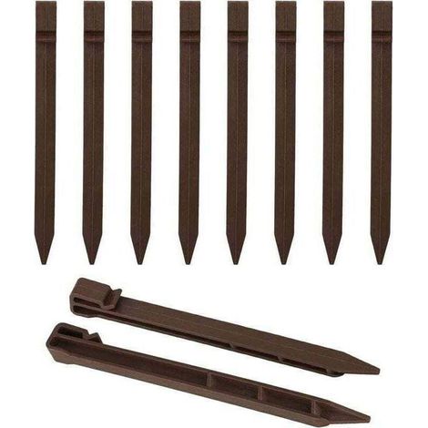Lot de 20 piquets d'ancrage au sol en plastique de 24 cm - Piquets d'ancrage au sol - Piquets d'ancrage de jardin - Piquets de fixation pour bordure de jardin, terrasse, tente (1/5)