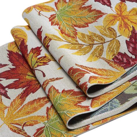 Chemin de table à motif de feuilles d'érable d'automne, décoration intérieure, nappe, table basse, cérémonie du thé, chemin de table pour la fête des récoltes (1/5)