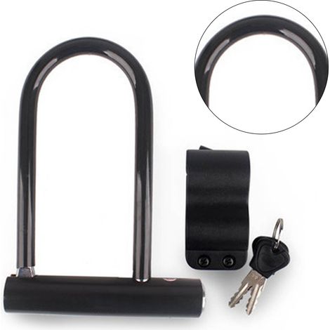 Antivol U vélo robuste sécurisé portable câble antivol U avec clés pour VTT motos portes (1/5)