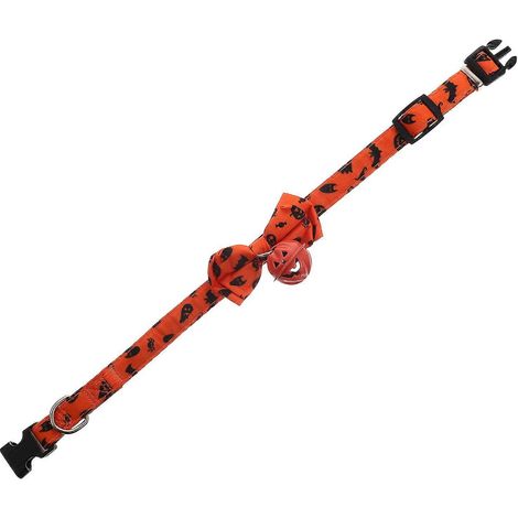 Collar de Halloween para gato con pajarita, 4 piezas, color naranja. (1/5)