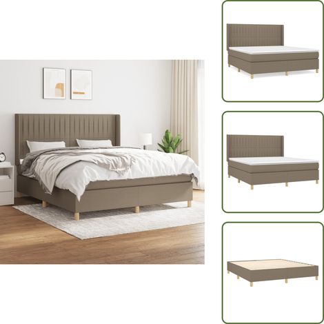 Letto con materasso a molle insacchettato - vidaXL Giroletto a Molle con Materasso Tortora 160x200 cm in Tessuto - Letto con materasso morbido