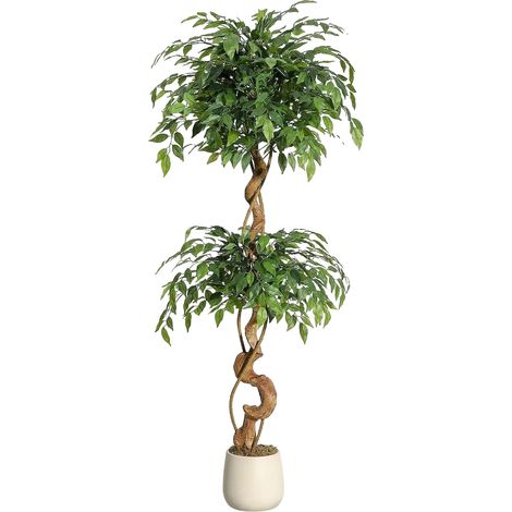 Albero di ficus artificiale, design realistico, per interni, 150 cm (1/2)