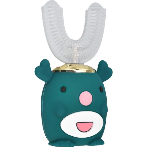 Brosse à dents électrique en forme de U pour enfants, 5 modes, étanche, sonique, nettoyage complet de la bouche à 360°, pour le soin des dents des enfants