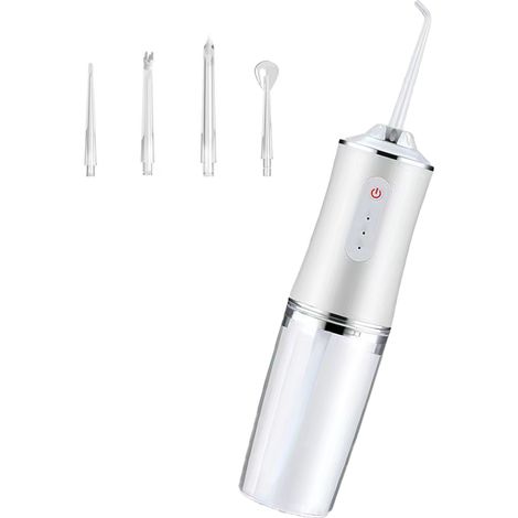 Irrigateur Oral Sans Fil - Réservoir 200 Ml - Pression Réglable 30 À 100 Psi - Autonomie 45 Jours - Pour Soins Gencives À Domicile Ou En Voyage - 1 Pièce