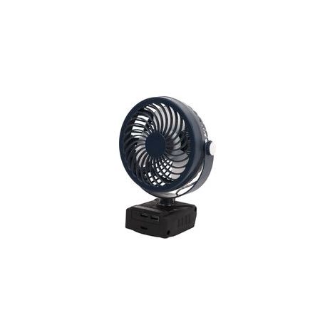 Ventilateur sans fil 5 pouces, rechargeable, de bureau, petit ventilateur électrique à piles avec 2 ports de chargement USB, bleu foncé (1/5)