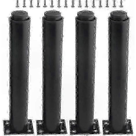 Pieds de meubles réglables en métal, hauteur 25-42 cm, noirs, lot de 4 (1/5)