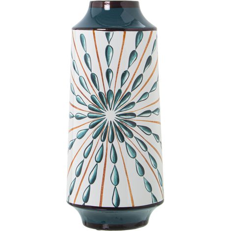 Weiß/Blau -Keramik -Vase 14x30 cm für alle Stile, um dem Haus eine Note zu verleihen, damit alle Stile eine Note zum Haus verleihen können (1/2)