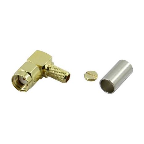 Connecteur SMA Reverse mâle, coudé 50 Ω Tru Components SMA JWC-RG58 1 pièces S864221 (1/2)
