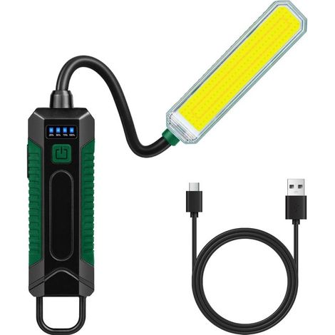 Lampe de travail magnétique rechargeable - lampe de machine LED avec tuyau flexible rotatif à 360 degrés - éclairage général adapté aux tours - perceuses (1/5)