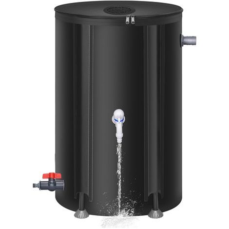 Récupérateur d'eau de pluie pliable de 100 L, récupérateur d'eau de pluie portable pour collecter l'eau des gouttières (1/5)