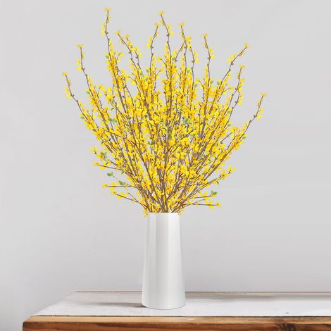 Orchidées artificielles 100cm, 12 Branches, fleur en soie jaune, pour décoration de mariage à domicile (1/5)