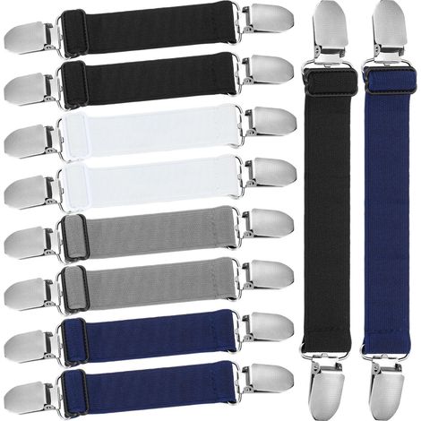 Set mit 12 Spannbettlakenclips, verstellbaren Gummibändern und Matratzenbezugbefestigungen (1/3)