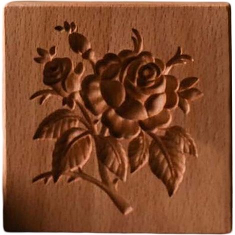 Stampini per biscotti in legno fai da te, stampi per biscotti in legno intagliati in 3D, stampi decorativi per biscotti per la cottura (Natale, Ringraziamento, Halloween, Pasqua)...
